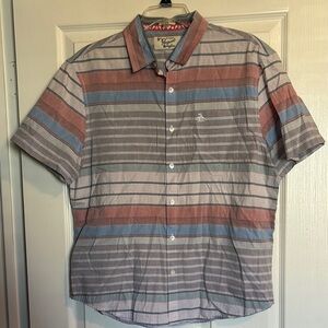 Original Penguin men’s striped short sleeve button down shirt size large